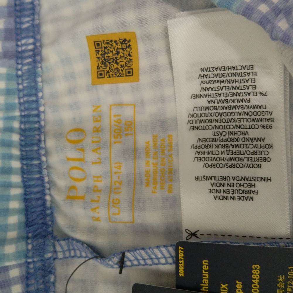 New Polo Ralph Lauren girls Multicolor Elastic Waist Gingham leggings - Picture 4 of 9